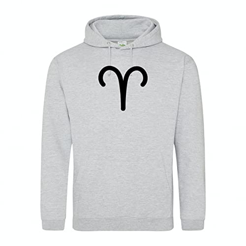 huuraa Unisex Hoodie Widder Sternzeichen Zeichen Pullover Vegan Größe L mit Tierkreiszeichen Symbol Geschenk Idee für Freunde und Familie von huuraa