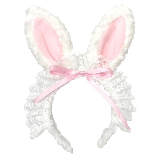 huwvqci Lovely Hairband Plüsch Stirnband Rollenspiel Kaninchen Kostüm Kopfschmuck Mädchen Maid Cosplay Kopf Zubehör Haarband Cosplay Haarschmuck von huwvqci