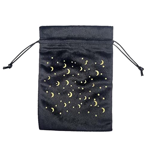 huwvqci Tarot Wahrsagung Samt Tarot Karten Pad Pendel Tarot Altar Tischdecke Brettspiel Schmuck Aufbewahrung Tarots Flanell Tasche Tarot Karten Deck, Schwarz , B von huwvqci