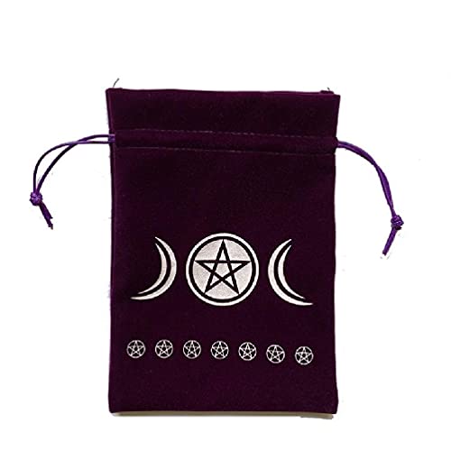 huwvqci Tarot Wahrsagung Samt Tarot Karten Pad Pendel Tarot Altar Tischdecke Brettspiel Schmuck Aufbewahrung Tarots Flanell Tasche Tarot Karten Deck, violett, PL von huwvqci