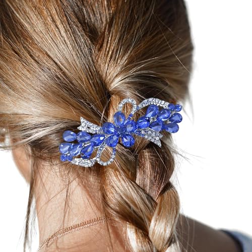 hwoehyo Diamant Haarspange Sind FüR Frauen Bei HochzeitsanläSsen Und Besonderen Ereignissen Aus Blauem Kristall (Lila) von hwoehyo