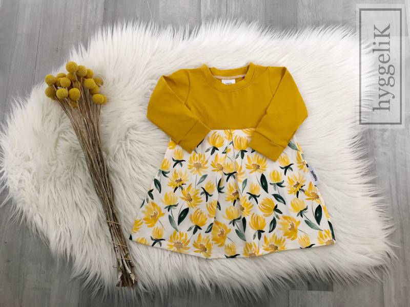 Tunikakleid | Baby Mädchen Sunflowers Gelb Gr. 56-116 von hyggeliKShop
