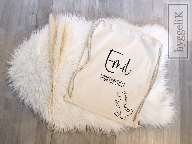 Turnbeutel | Sporttasche Kinder Tiere Personalisiert Mit Namen Kindergarten Wechselkleidung Schmutzwäsche Stofftasche von hyggeliKShop