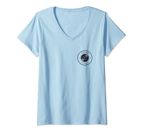 Damen Echte DJs spielen Vinyl T-Shirt mit V-Ausschnitt von hype 1983