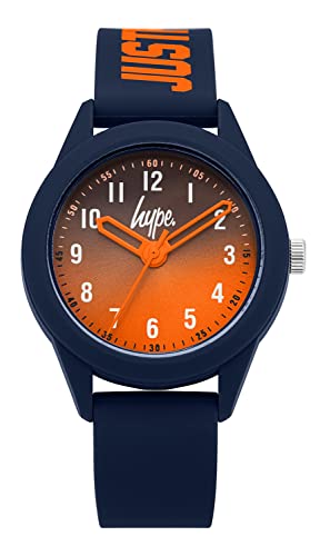 hype Unisex Kinder Armbanduhr mit marineblauem Soft-Touch-Silikonarmband von hype