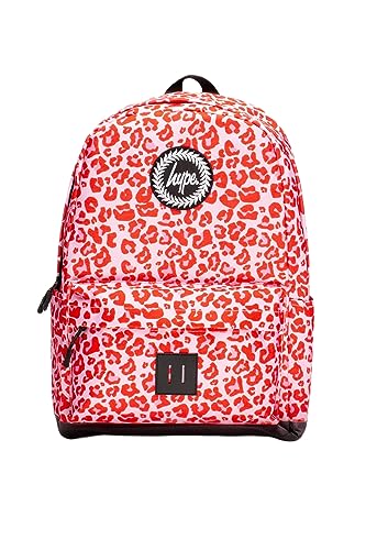 hype Schultag Büro Reisen Casual Unisex Kinder Jungen Mädchen Teenager Männer Frauen Rucksäcke, Multi Red Leopard, Einheitsgröße, Casual von hype