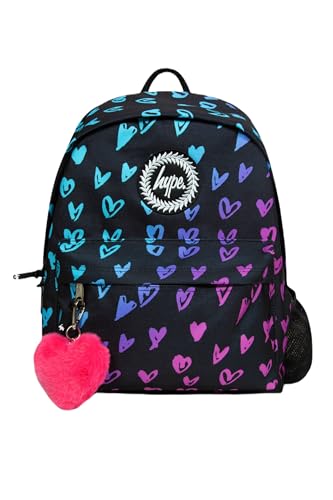 hype Unisex Kinder Scribble Heart Pink Rucksack, Schwarze Kritzelherzen von hype