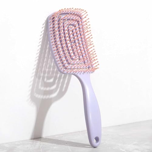 Haarbürste, weicher Massagekamm, zieht nicht an den Haaren, für lockiges, glattes, schwarzes, natürliches Haar für Damen und Herren, nasses und trockenes Haar, gleitet leicht durch Knoten, Violett Haarbürste, weicher Massagekamm, zieht nicht an den Haaren, für lockiges, glattes, schwarzes, natürliches Haar für Damen und Herren, nasses und trockenes Haar, gleitet leicht durch Knoten, Violett von hzbaiyi