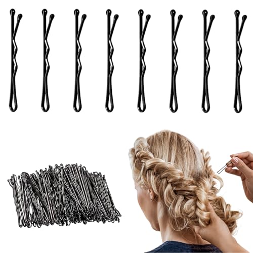 Haarnadeln, Haarnadeln für Frauen und Mädchen, Kirby-Griffe, 4 cm, gewellte Draht-Haarspangen zum Stylen, Tragen, Freizeit, Party, Reisen, Hochzeiten, 120 Stück (schwarz) von hzfengsheng