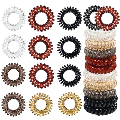 Spiral-Haargummis, Spulen-Haarbänder, Handyschnur, Haargummis, Spiral-Pferdeschwanz-Halter, mehrfarbig, Haar-Accessoire-Set für Damen und Mädchen Spiral-Haargummis, Spulen-Haarbänder, Handyschnur, Haargummis, Spiral-Pferdeschwanz-Halter, mehrfarbig, Haar-Accessoire-Set für Damen und Mädchen von hzfengsheng