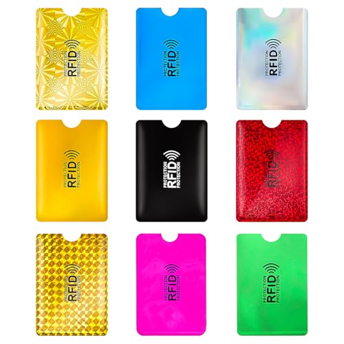 hzfengsheng RFID-Kartenhalter aus Folie, RFID-blockierend, farbige Kartenhüllen, sichere Kartenhüllen, Visitenkartenschutz, Diebstahlschutz, wasserdicht, für Kreditkarten, Debitkarten, 9 Stück, hzfengsheng RFID-Kartenhalter aus Folie, RFID-blockierend, farbige Kartenhüllen, sichere Kartenhüllen, Visitenkartenschutz, Diebstahlschutz, wasserdicht, für Kreditkarten, Debitkarten, 9 Stück, von hzfengsheng