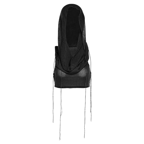 hzjuyicn Ärmelloses bauchfreies Crop-Top für Damen, Pullover, Strick, Punk, Hip-Hop, Tanz, sexy Rave-Tuch, Schwarz, M hzjuyicn Ärmelloses bauchfreies Crop-Top für Damen, Pullover, Strick, Punk, Hip-Hop, Tanz, sexy Rave-Tuch, Schwarz, M von hzjuyicn