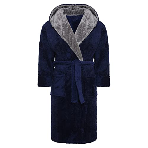 i-Smalls Herren-Bademantel aus superweichem Fleece, mit Kapuze, Größe S bis 6XL, navy, XL i-Smalls Herren-Bademantel aus superweichem Fleece, mit Kapuze, Größe S bis 6XL, navy, XL von i-Smalls
