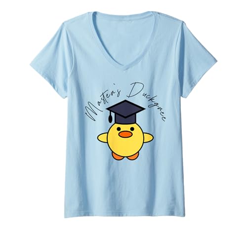 Damen Master`s Duckgree Degree Abschluss Ente Hut Outfit Motiv Fun T-Shirt mit V-Ausschnitt Damen Master`s Duckgree Degree Abschluss Ente Hut Outfit Motiv Fun T-Shirt mit V-Ausschnitt von i graduated Graduation Graduate Fun Design Party