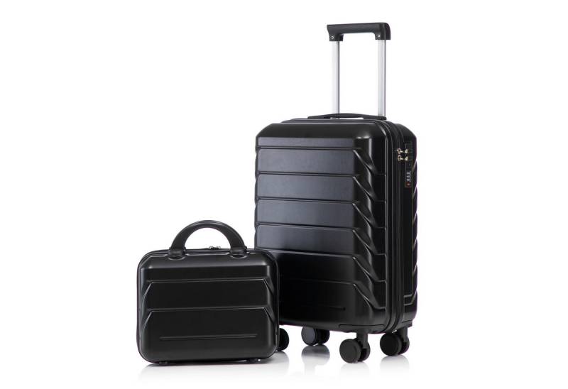 i@home Kofferset 14"/19" 2-teiliger Koffer, 4 Rollen, (2 tlg), ABS-Spinner-Kofferset mit Zahlenschloss & 14" Kosmetiktasche von i@home