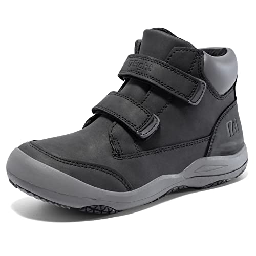 i78 Kinder Wanderschuhe Chelsea Stiefeletten Classic boots Jungen Mädchen Outdoor Abenteuer Atmungsaktive Sport Schuhe (Black Classic, 28) von i78