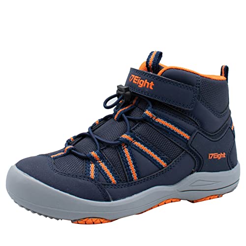 i78 Kinder Wanderschuhe Jungen Mädchen Outdoor Abenteuer Atmungsaktive Sport Schuhe (Marine-Orange Rainbow, 31) von i78