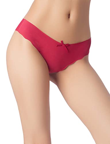 iB-iP Damen Brasilianische Slip Leopard Nacktton Tiefbund Hautfarbe Unterwäsche, Größe: 42, Burgund von iB-iP