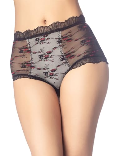iB-iP Damen Durchsichtige Hoch Taillierte Spitzen Hipster Höschen Transparent Mesh, Größe: 38, Schwarz iB-iP Damen Durchsichtige Hoch Taillierte Spitzen Hipster Höschen Transparent Mesh, Größe: 38, Schwarz von iB-iP