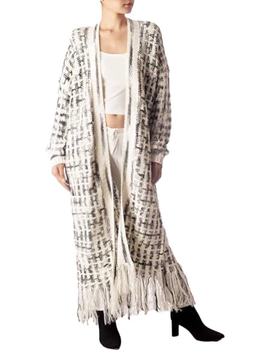 iB-iP Damen Maxi-Cardigan Lässig Langarm Übergröße Fransen, Größe: 3XL, Cool hellgrau iB-iP Damen Maxi-Cardigan Lässig Langarm Übergröße Fransen, Größe: 3XL, Cool hellgrau von iB-iP