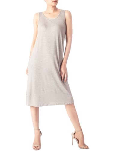 iB-iP Damen Modal Knielang Bequemes Freizeitkleid Slip, Größe: L, Cool hellgrau iB-iP Damen Modal Knielang Bequemes Freizeitkleid Slip, Größe: L, Cool hellgrau von iB-iP