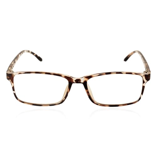 iB-iP Damen Retro Rechteckig Dünner Rand Leopard Klare Linse Brillen, Größe: Einheitsgröße, Leopard von iB-iP