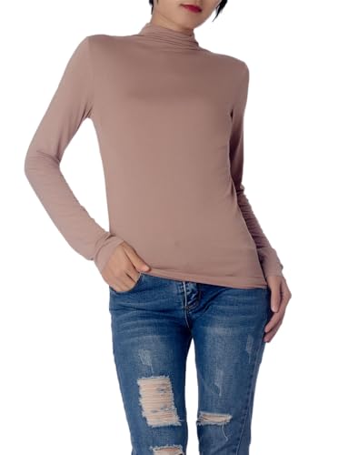 iB-iP Damen Slim Fit Langarm Hoher Kragen Gemütlich Henley Oberteile, Größe: 36, Sand iB-iP Damen Slim Fit Langarm Hoher Kragen Gemütlich Henley Oberteile, Größe: 36, Sand von iB-iP