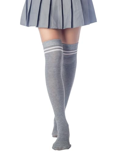 iB-iP Damen Sportliche Streifen Knielange Socken, Größe: Einheitsgröße, Hellgrau iB-iP Damen Sportliche Streifen Knielange Socken, Größe: Einheitsgröße, Hellgrau von iB-iP