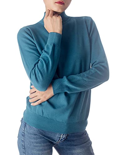 iB-iP Damen Strickpullover Langarm Hoher Kragen, Größe: 36, Türkis von iB-iP