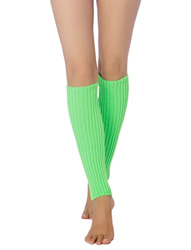 iB-iP Damen Stulpensocken Bein Stulpen Legwarmer Neon Bunten Beinstulpen Warmers, Größe: Einheitsgröße, Apfel Grün von iB-iP