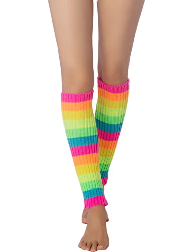 iB-iP Damen Stulpensocken Bein Stulpen Legwarmer Neon Bunten Beinstulpen Warmers, Größe: Einheitsgröße, Mehrfarbig von iB-iP