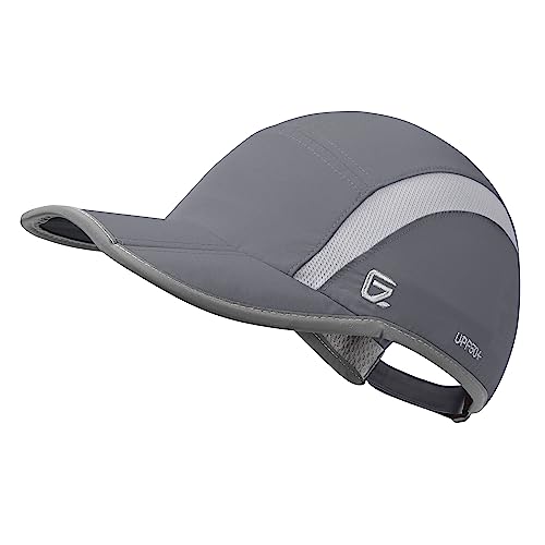 iBasingo Baseball Cap Weiche Krempe Leichte Atmungsaktiv Schnell Trocknend Outdoor Sport Lauf Sonnenhut UPF50 + für Männer Frauen (Dunkelgrau) BVH02 von iBasingo