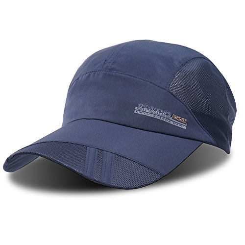 iBasingo Baseball Kappe Frauen MäNner Laufkappe Unisex Polyester Baumwolle Papa Hut Ultraleichte, Schnell Trocknende Schirmkappe Atmungsaktive Weiche Sportkappe Zum Wandern Im Freien BVH06 (Marine) von iBasingo