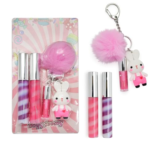iBi Makeup IBI Lipgloss-Set mit Schlüsselanhänger, Partygeschenk für Mädchen, inklusive 3 Stück feuchtigkeitsspendender Lipgloss, verschiedene Geschmacksrichtungen iBi Makeup IBI Lipgloss-Set mit Schlüsselanhänger, Partygeschenk für Mädchen, inklusive 3 Stück feuchtigkeitsspendender Lipgloss, verschiedene Geschmacksrichtungen von iBi Makeup