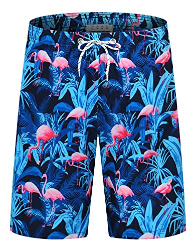 iCKER Herren Shorts Badehose Badeshorts Strand Shorts Beach Shorts Board Shorts Schnelltrocknend für Sommer,Blau-S6,L von iCKER