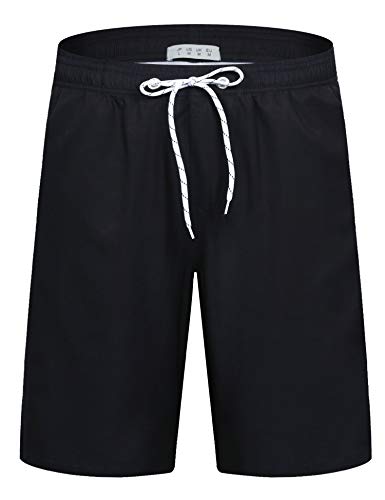 iCKER Herren Shorts Badehose Badeshorts Strand Shorts Beach Shorts Board Shorts Schnelltrocknend für Sommer,Schwarz-S3,XXXL von iCKER