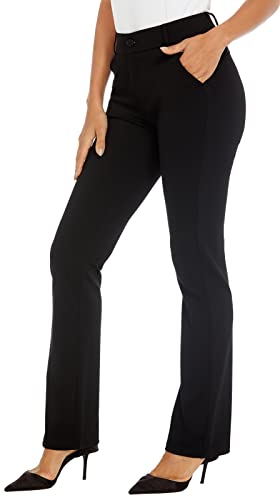 iChosy Damen Ease into Comfort Barely Bootcut Stretch Kleid Hose, Schwarz, 42 Hoch von iChosy