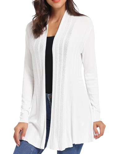 iClosam Cardigan Damen Sommer leichte Lange Strickjacke Vintage Klassisch elegant Strickjacken von iClosam