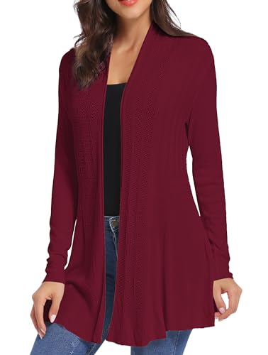 iClosam Cardigan Damen Sommer leichte Lange Strickjacke Vintage Klassisch elegant Strickjacken von iClosam