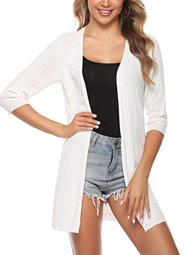 iClosam Strickjacken für Damen Dünne Casual Sommerjacke Langarm Cardigan Strickpullover Outwear Open Front Strickjacke von iClosam