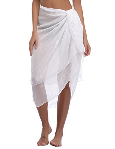 iClosam Damen Strand Wrap Sarong Chiffon Sexy Pareos Strandkleider Bikini Cover up Multifunktional Sommer Bademode Strandtuch von iClosam