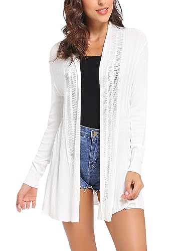 iClosam Strickjacken für Damen Dünne Casual Sommerjacke Langarm Cardigan Strickpullover Outwear Open Front Strickjacke von iClosam