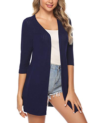 iClosam Strickjacken für Damen Dünne Casual Sommerjacke Langarm Cardigan Strickpullover Outwear Open Front Strickjacke von iClosam