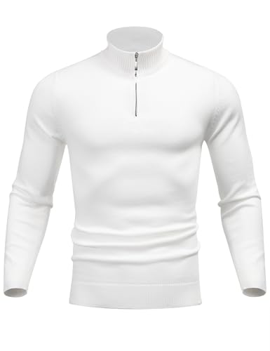 iClosam Herren Reißverschluss Pullover Bequemer Strickpullover für Alltag und Büro von iClosam