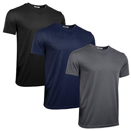 iClosam 3er Pack Sport Tshirts Herren Fitness Shirt Funktionsshirt Sportshirt Männer Atmungsaktiv Sportkleidung Workout Trainingsshirt Sportbekleidung Top von iClosam