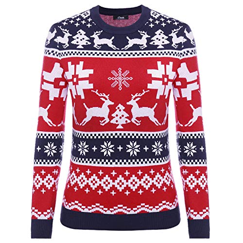 iClosam Herren Weihnachtspullover Lustige Strick Christmas Sweater Pullover mit Rundhalsausschnitt von iClosam