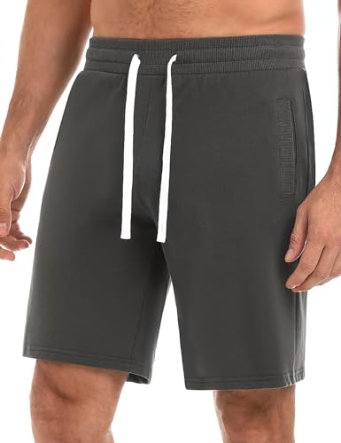 iClosam Kurze Hosen Herren Sporthose Jogginghose Shorts Bermuda Sommer Baumwolle Stretchstoff Sport Shorts mit Kordelzug und praktischen Taschen von iClosam