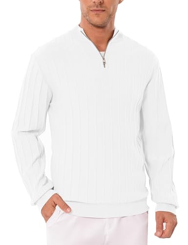 iClosam Langarm Pullover für Herren Strickpullover mit Half Zipper Klassisches Design Bequem und Wärmend von iClosam