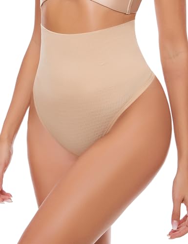 iClosam Shapewear Damen Bauchweg Tanga Body Shaper Frauen Hohe Taille Atmungsaktiv Unterhose Figurformende String Unterwäsche Bauchweg Miederhose Nahtlose Bauch Weg von iClosam