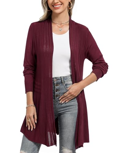 iClosam Strickjacken für Damen Cardigan Damen Sommer Elegant Langarm Unregelmäßiger Saum Jacket Outerwear von iClosam